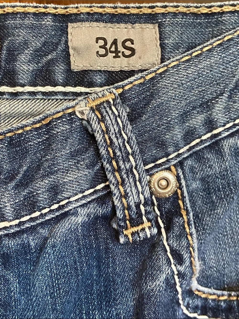 BKE Tyler Boot Jeans Mid Rise Blue Denim Western Cowboy Size 34 x 30”